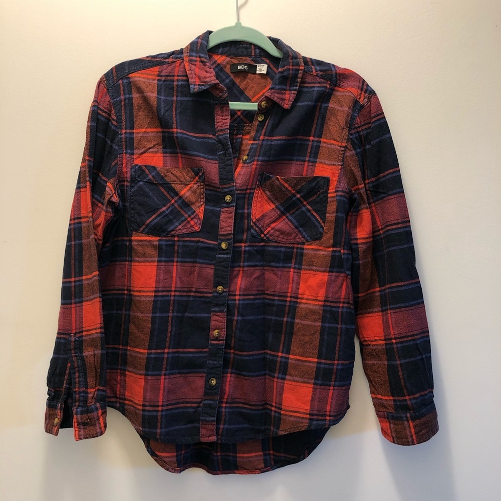 BDG Boyfriend Fit Plaid Shirt Size XS